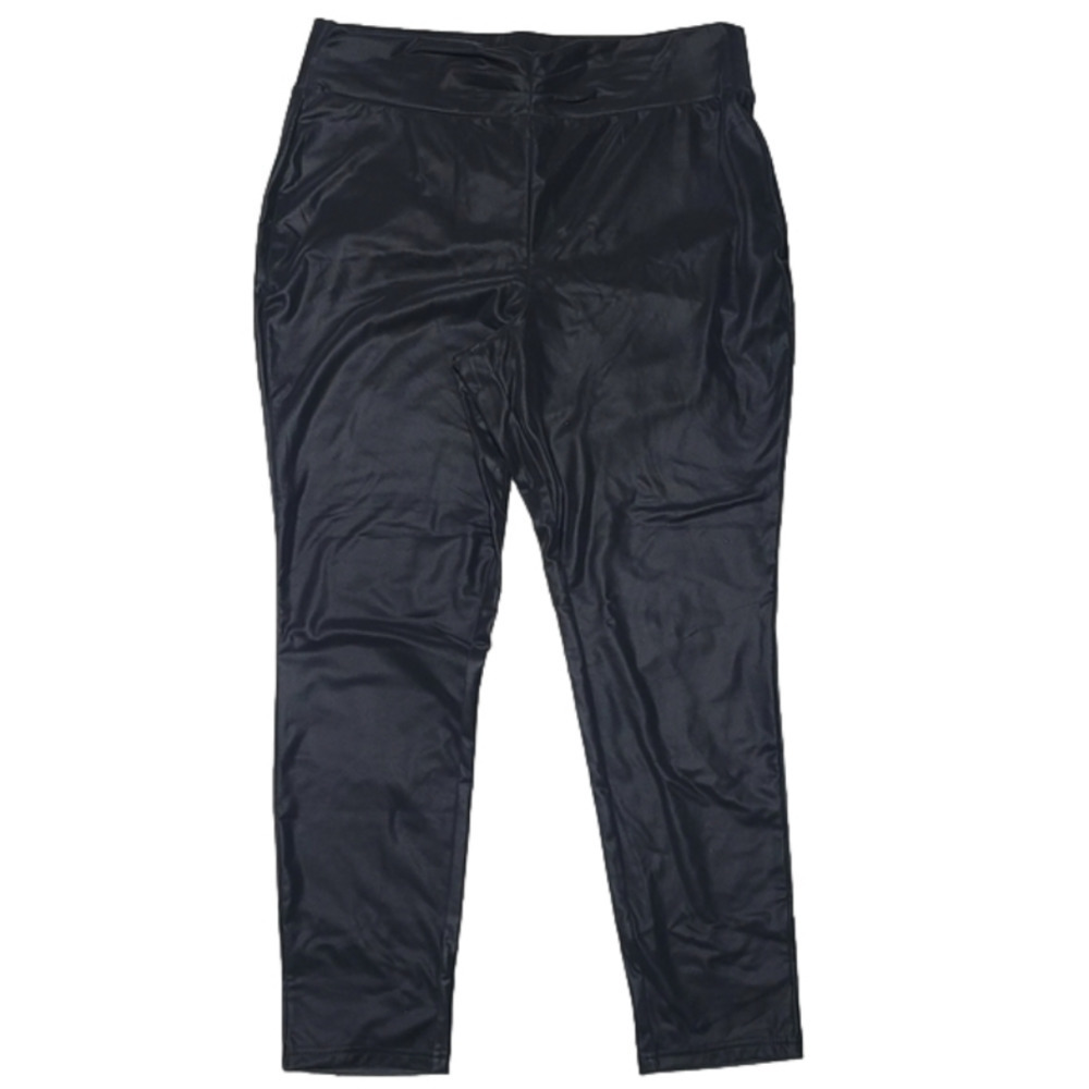 Faux Leather Liquid Look Suzy Sheir Leggings - Size XXL